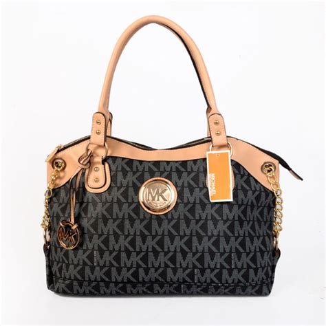 michael kors jacquard monogram large black satchel|Women's Black Designer Handbags .